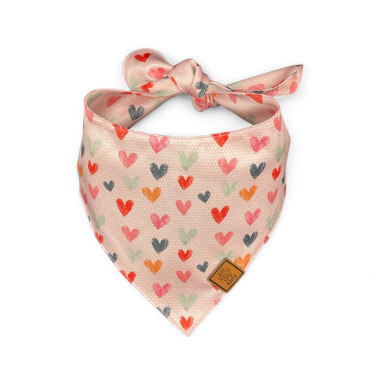 Multi Hearts Dog Bandana