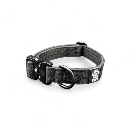 Durable Black Nylon Dog Collar with Metal Buckle