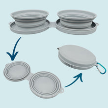Collapsible Travel Silicone Dog Bowl Set