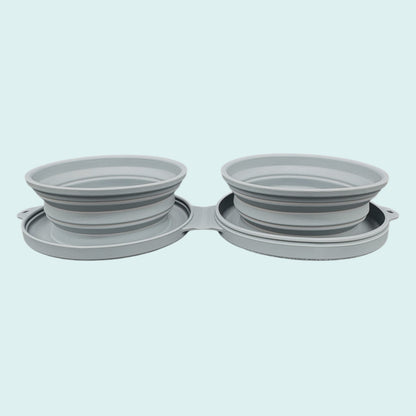 Collapsible Travel Silicone Dog Bowl Set
