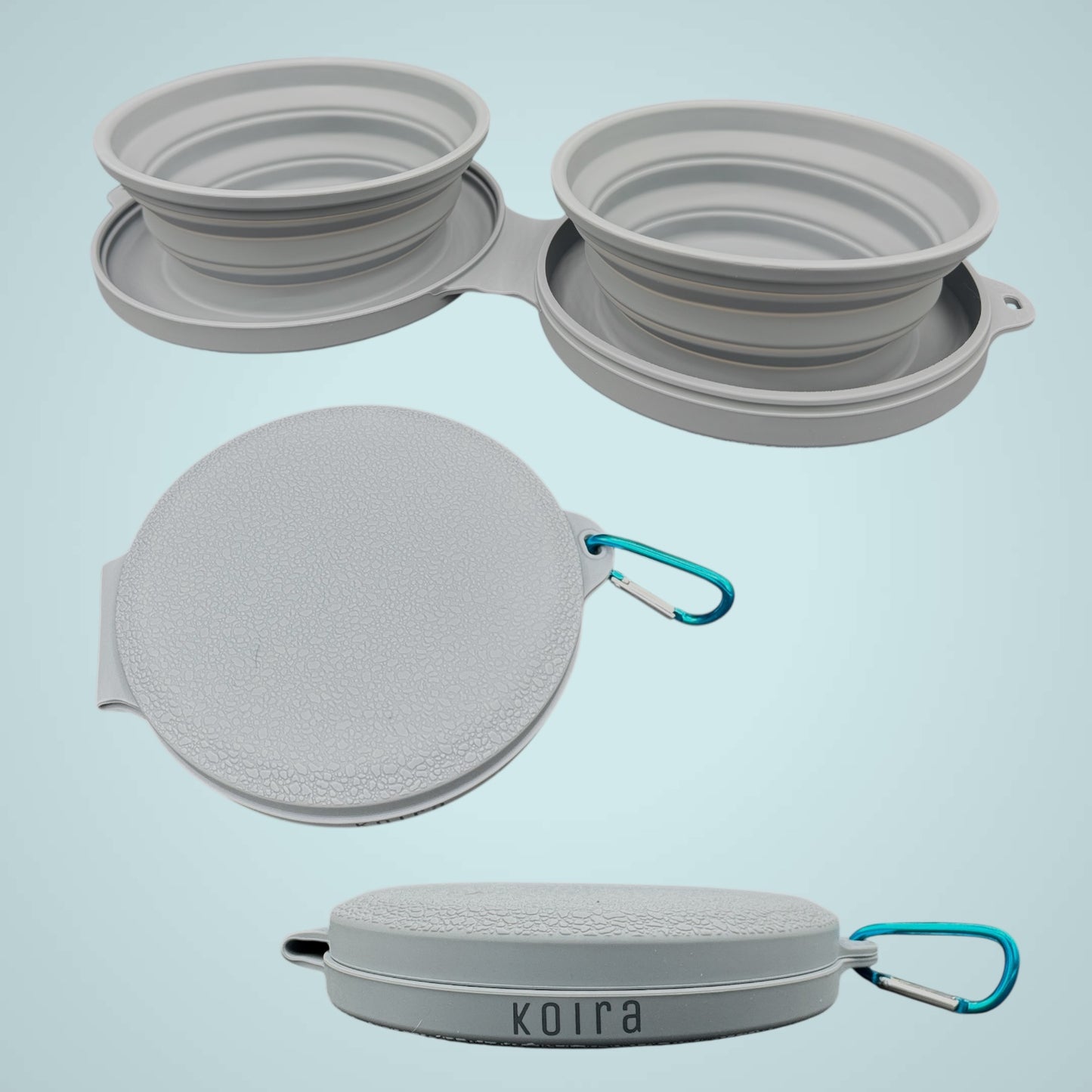 Collapsible Travel Silicone Dog Bowl Set
