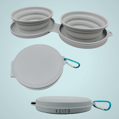 Collapsible Travel Silicone Dog Bowl Set