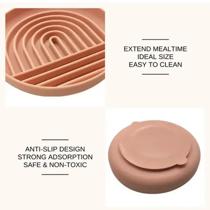 Rainbow Silicone Slow Feeder Lick Mat with Suction